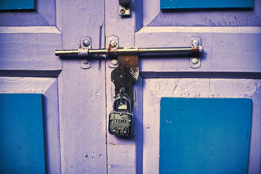 a door with a lock on it